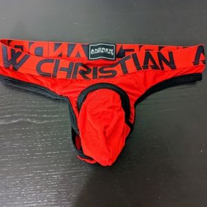 Andrew Christian red bamboo thong